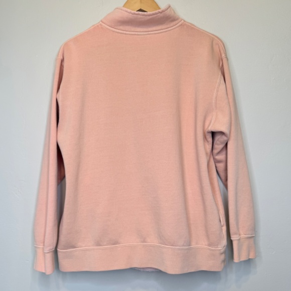 OBEY Mock Neck Dusty Pigment Henley Zip Dual Side Pockets Long Sleeve Sweatshirt - Picture 4 of 12